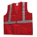 1284-RZ-RD Red Economy Mesh Multi-pocket Reflective Vest
